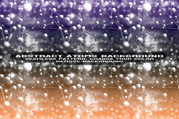 Abstract Textured Background with Editable Molecule and Atom Pattern PSD Format