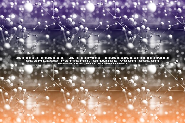 PSD abstract textured background with editable molecule and atom pattern psd format