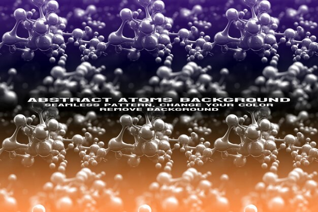 abstract textured background with editable molecule and atom pattern psd format