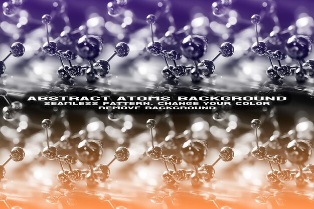 Abstract Textured Background with Editable Molecule and Atom Pattern PSD Format