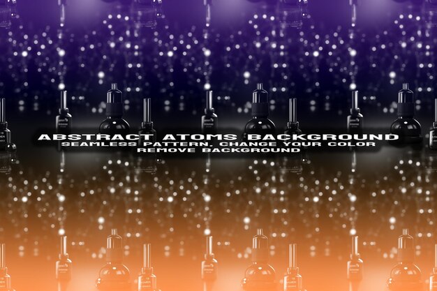 abstract textured background with editable molecule and atom pattern psd format