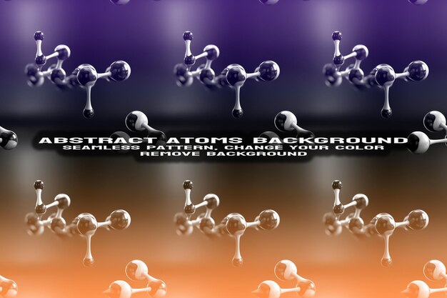 Abstract Textured Background with Editable Molecule and Atom Pattern PSD Format