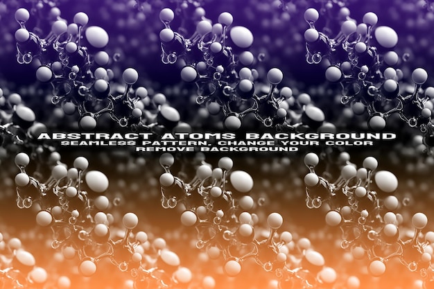 PSD abstract textured background with editable molecule and atom pattern psd format