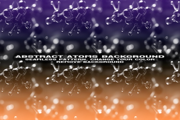 Abstract Textured Background with Editable Molecule and Atom Pattern PSD Format