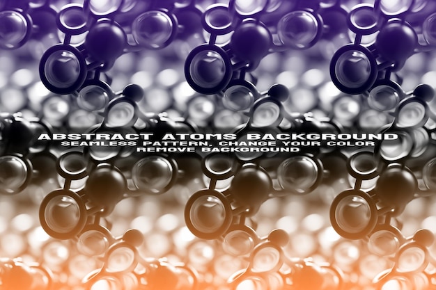 abstract textured background with editable molecule and atom pattern psd format