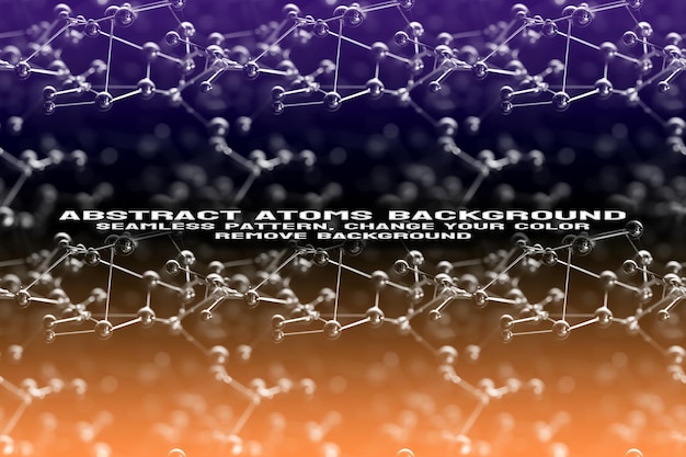 PSD sfondo strutturato astratto con formato psd modificabile con molecola e modello atomo