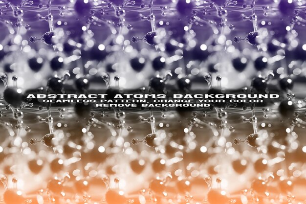 Abstract Textured Background with Editable Molecule and Atom Pattern PSD Format