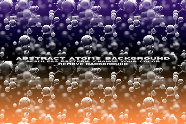 PSD abstract textured background with editable molecule and atom pattern psd format