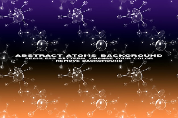 Abstract Textured Background with Editable Molecule and Atom Pattern PSD Format