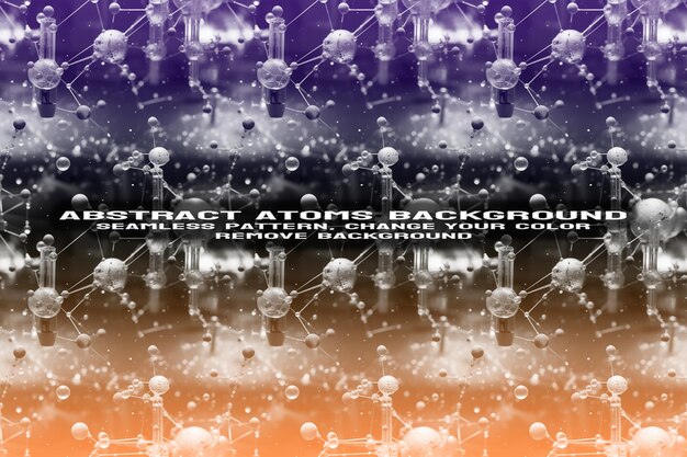 Abstract Textured Background with Editable Molecule and Atom Pattern PSD Format