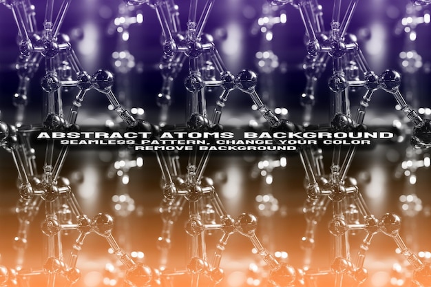 Abstract Textured Background with Editable Molecule and Atom Pattern PSD Format