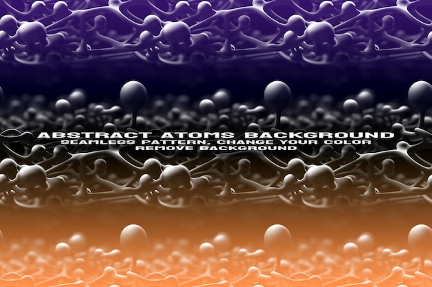 abstract textured background with editable molecule and atom pattern psd format