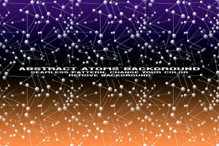 PSD abstract textured background with editable molecule and atom pattern psd format