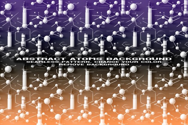 PSD sfondo strutturato astratto con formato psd modificabile con molecola e modello atomo