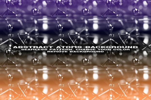 Abstract Textured Background with Editable Molecule and Atom Pattern PSD Format