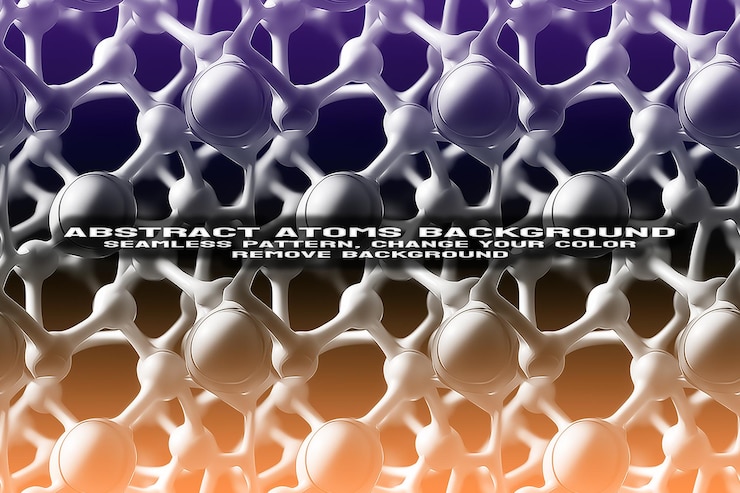 PSD abstract textured background with editable molecule and atom pattern psd format