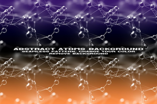 Abstract Textured Background with Editable Molecule and Atom Pattern PSD Format