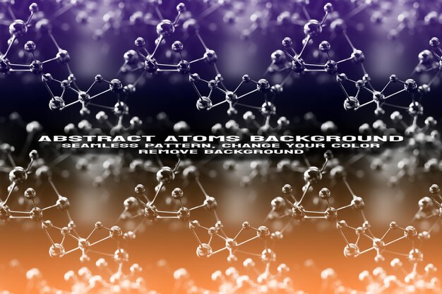 PSD abstract textured background with editable molecule and atom pattern psd format