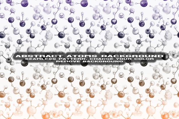 PSD abstract textured background with editable molecule and atom pattern psd format