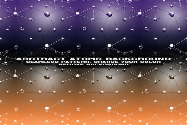 abstract textured background with editable molecule and atom pattern psd format