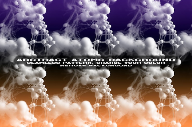 PSD abstract textured background with editable molecule and atom pattern psd format