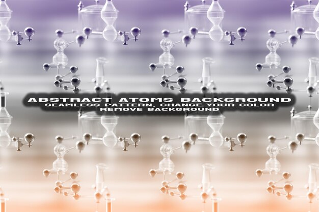 Abstract Textured Background with Editable Molecule and Atom Pattern PSD Format