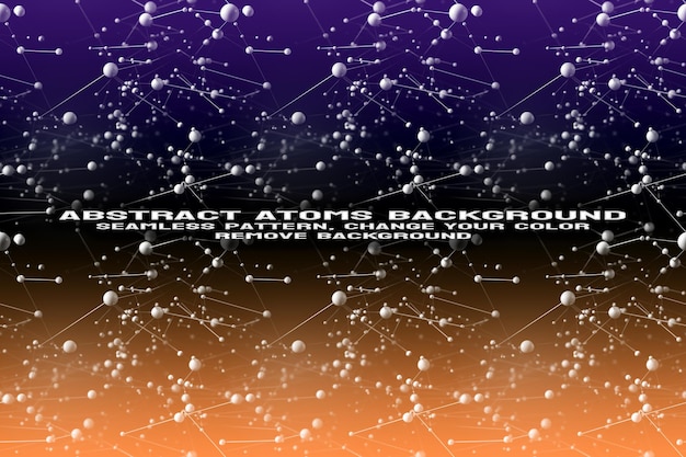 Abstract Textured Background with Editable Molecule and Atom Pattern PSD Format