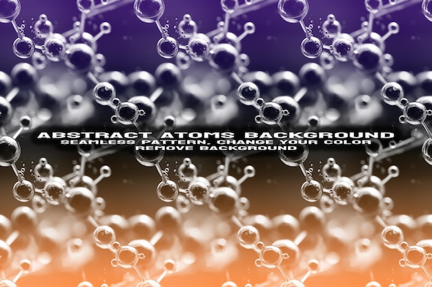 Abstract Textured Background with Editable Molecule and Atom Pattern PSD Format
