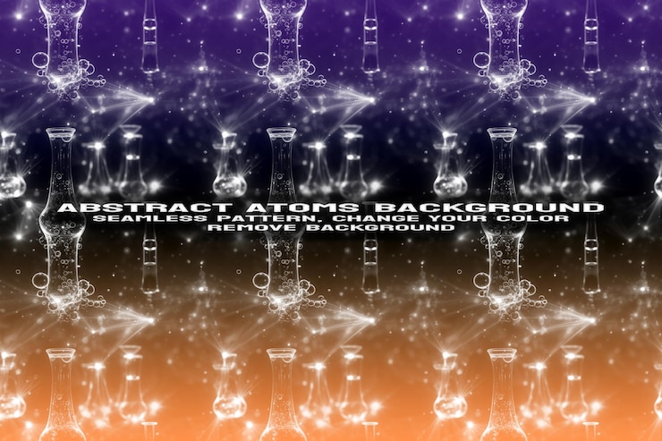 PSD abstract textured background with editable molecule and atom pattern psd format