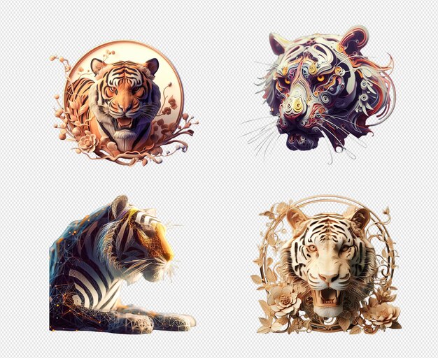 PSD abstract tiger