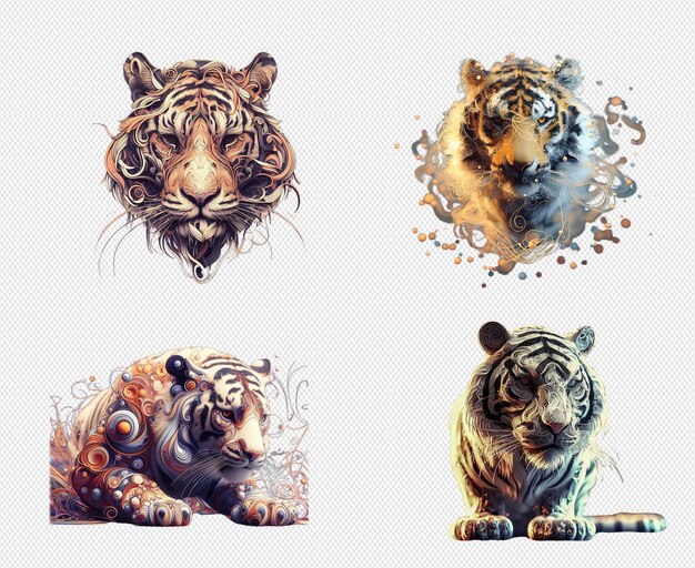 Premium PSD | Abstract tiger