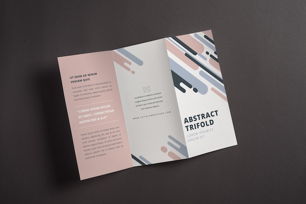 PSD abstract trifold brochure mockup