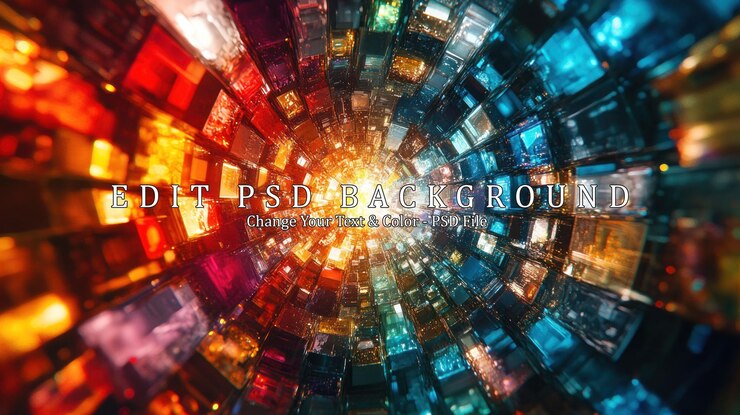 PSD abstract tunnel of lights
