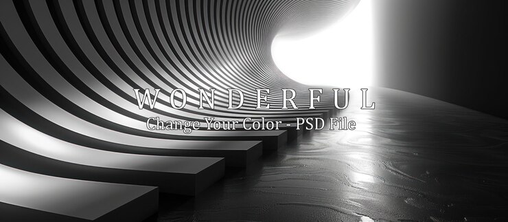 PSD abstract tunnel with light at the end