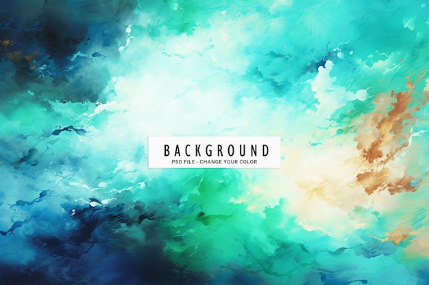 PSD abstract turquoise watercolor background