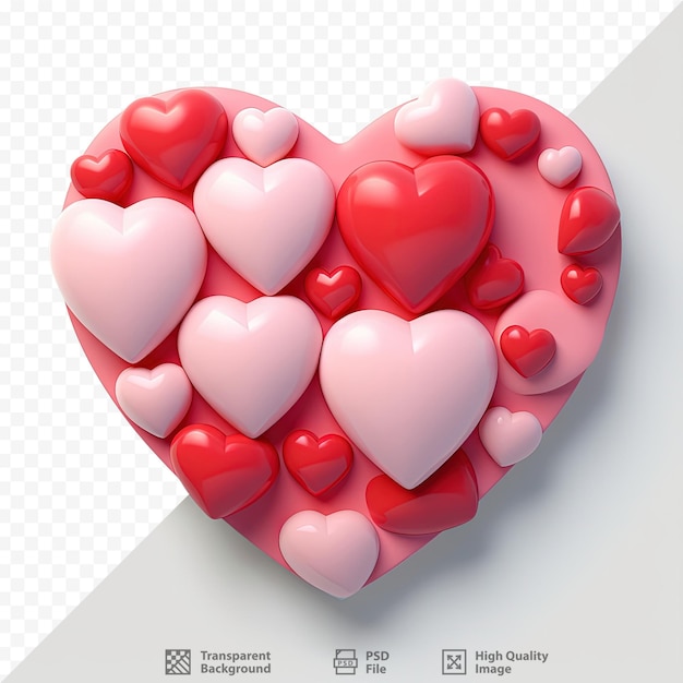 PSD abstract valentine s day background with red and pink hearts