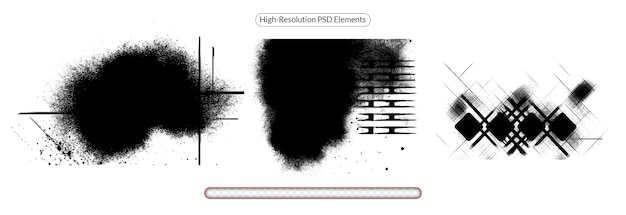 Abstract vector achtergrond set voor ontwerp gebruik collectie van zwarte verf splash