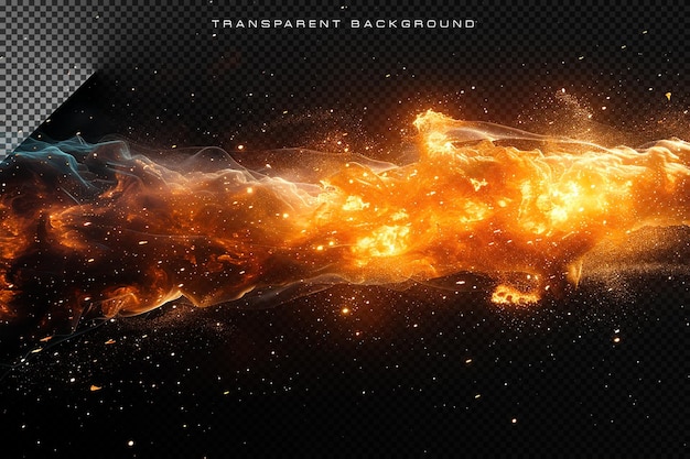 Abstract particelle di fumo di fuoco vfx su sfondo trasparente