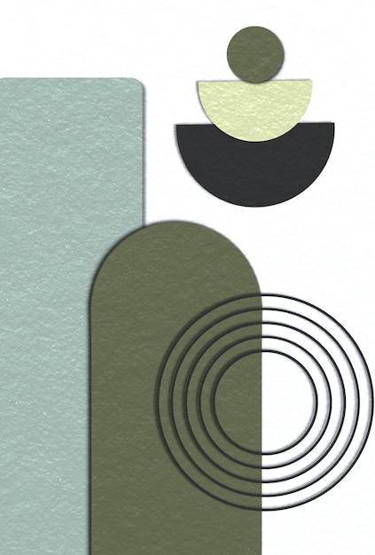 Abstract Wall Art Geometrische patronen van vormen en lijnen met canvas textuur effect