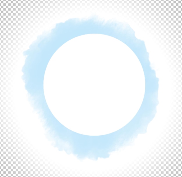 PSD abstract watercolor frame in circle shape