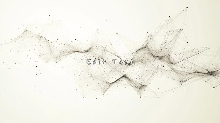 PSD abstract wave of connected dots and lines on white background