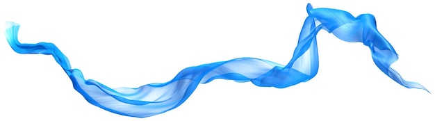 Abstract wave flowing blue fabric on transparent 3d render PSD isolated on background