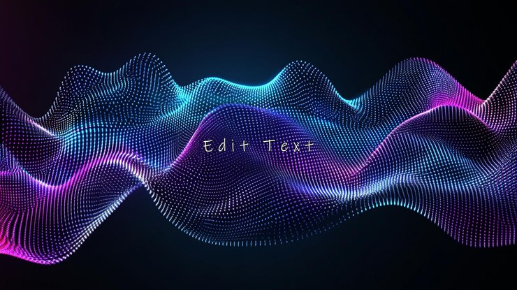 PSD abstract wave of glowing particles