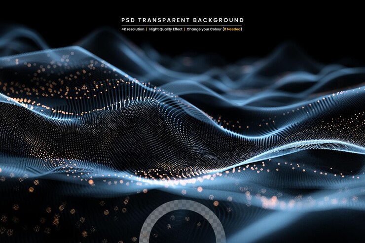 PSD abstract wave lines technology background