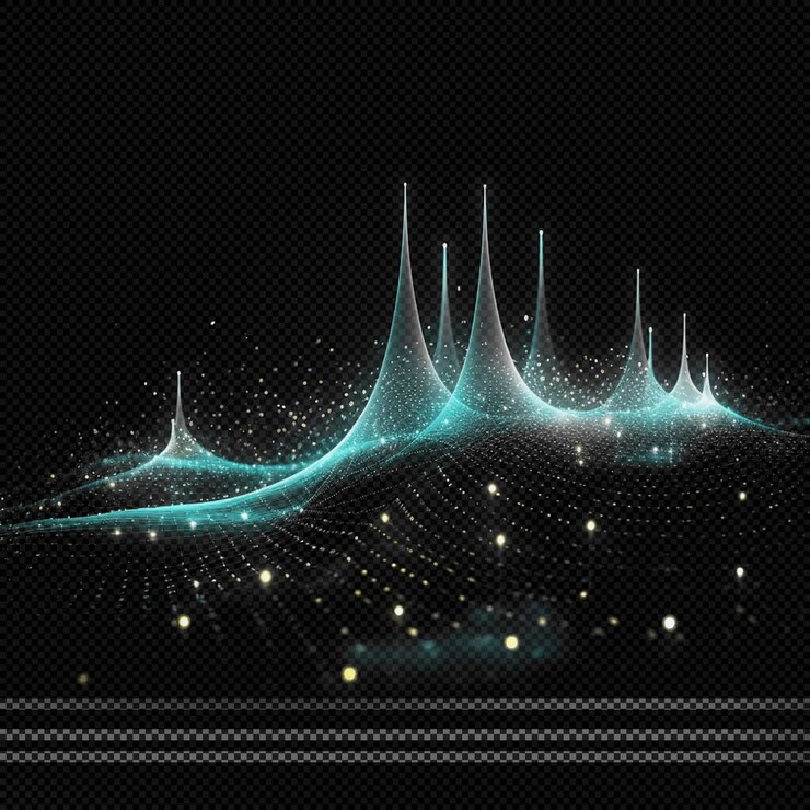 PSD abstract wave particles transparent background