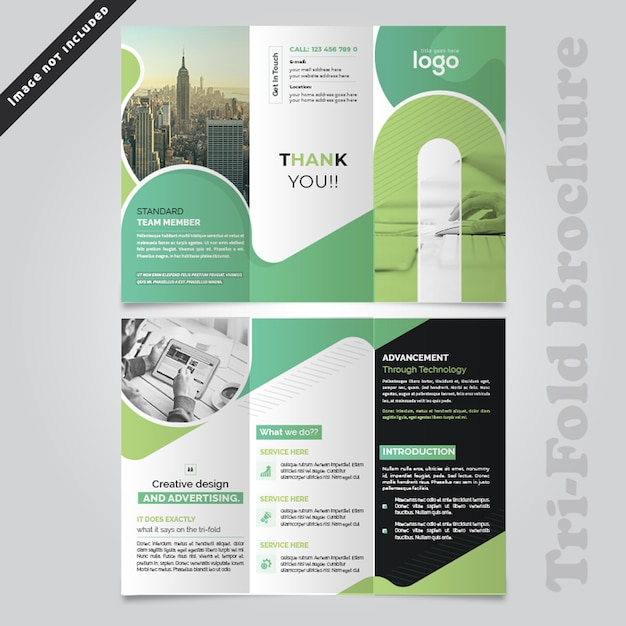 Abstract Wave Trifold Brochure Design