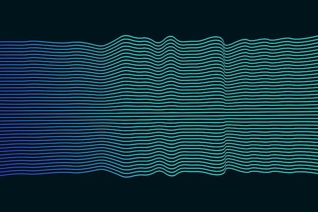 Abstract Waveform of Horizontal Cyan and Blue Lines