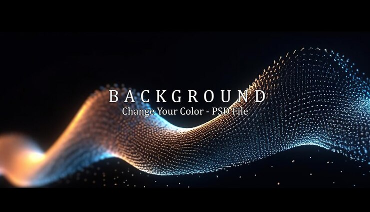 PSD abstract waving particle technology background design generative ai