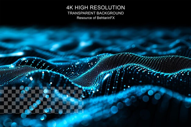 PSD abstract waving particle technology background waves design su sfondo trasparente