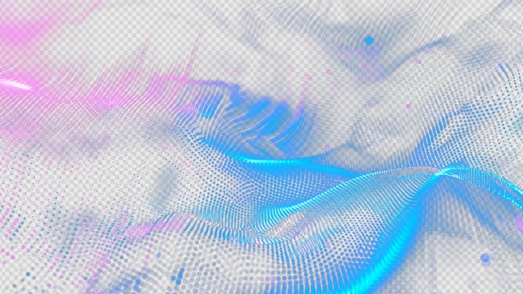 PSD abstract waving particle technology background